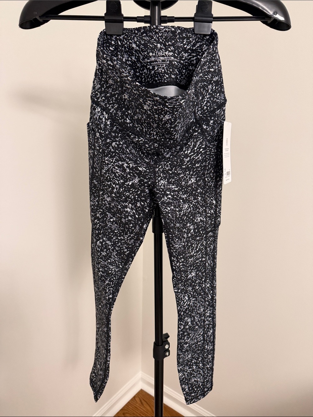 Athleta High-Rise Speckled Black & White Leggings